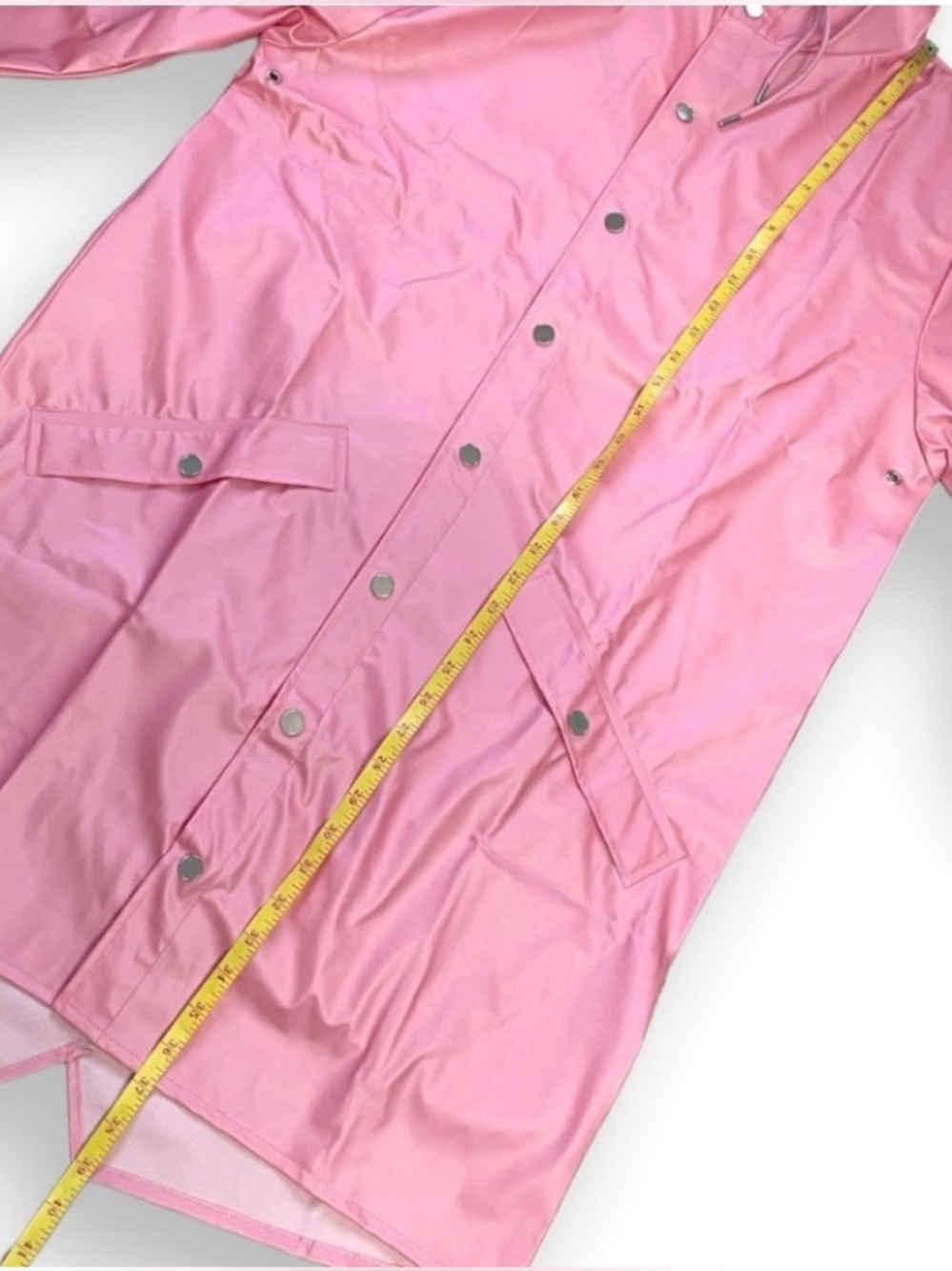 NWT RAINS Pink Sky Long Jacket Waterproof Unisex Rain Coat Medium M - Picture 14 of 16